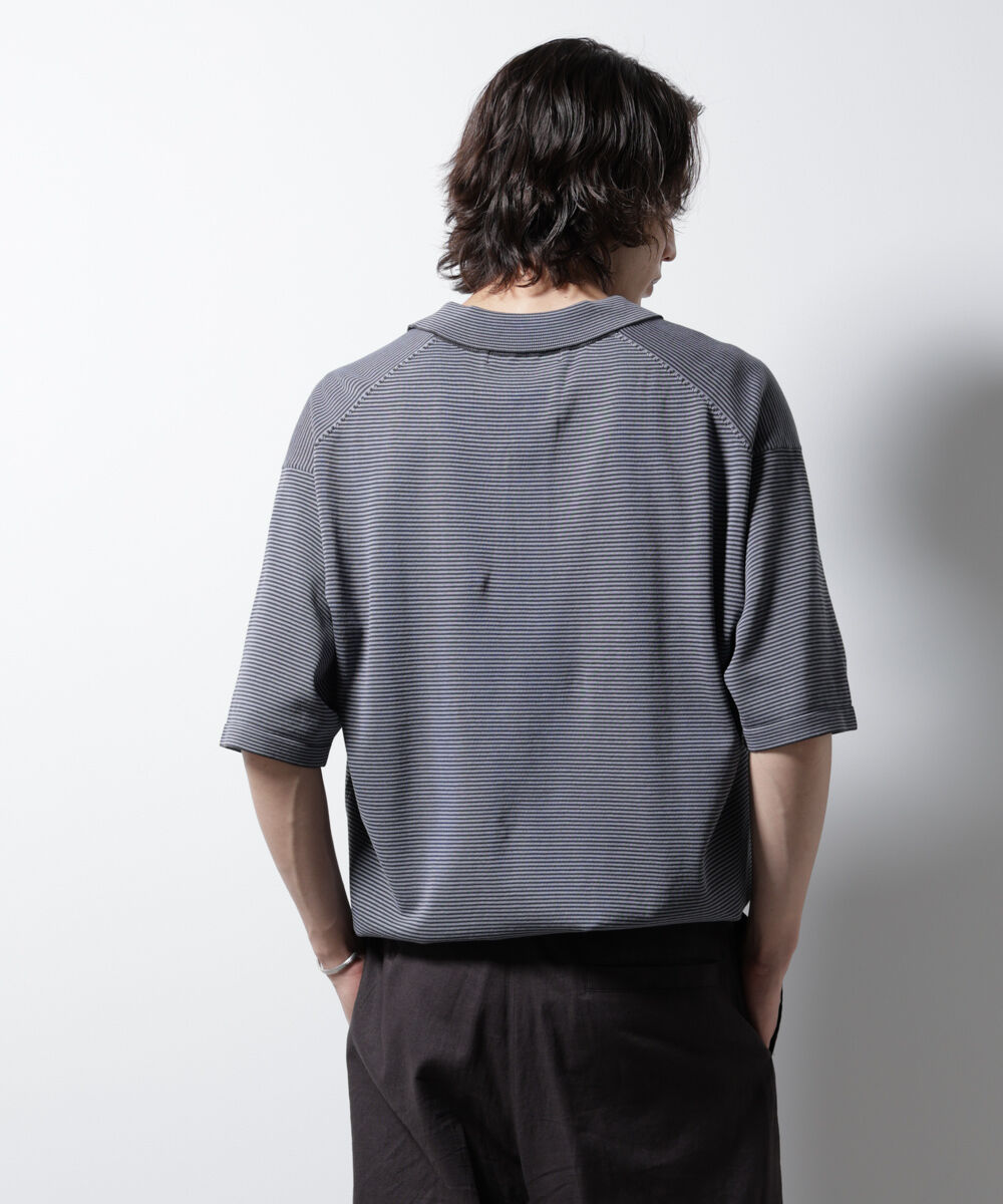 nano･universe「ハイゲージマイクロボーダーニットポロ」|ニット・セーター|