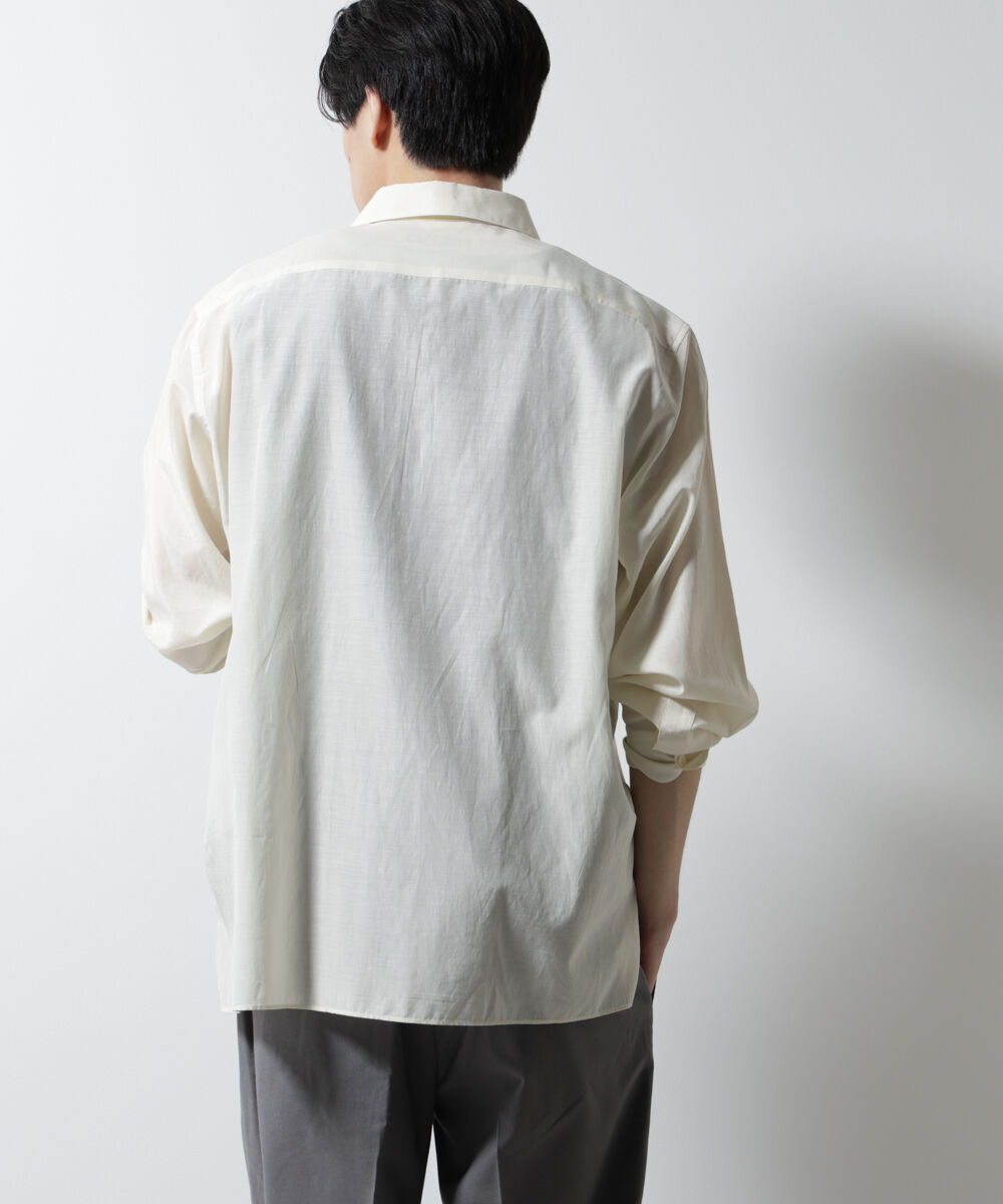 nano･universe「キュプラコットンバルーズシャツ 長袖」|シャツ・ブラウス|