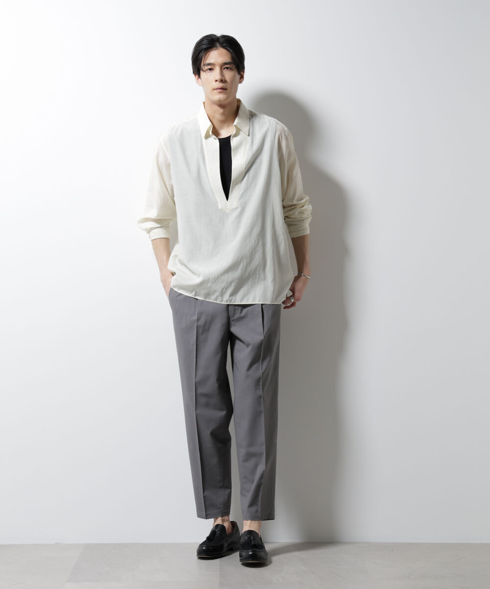 nano･universe「キュプラコットンバルーズシャツ 長袖」|シャツ・ブラウス|