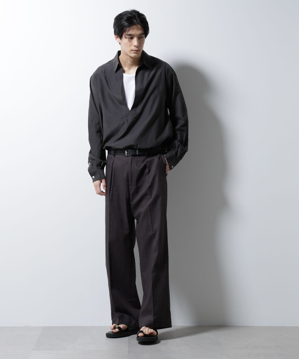 nano･universe「キュプラコットンバルーズシャツ 長袖」|シャツ・ブラウス|