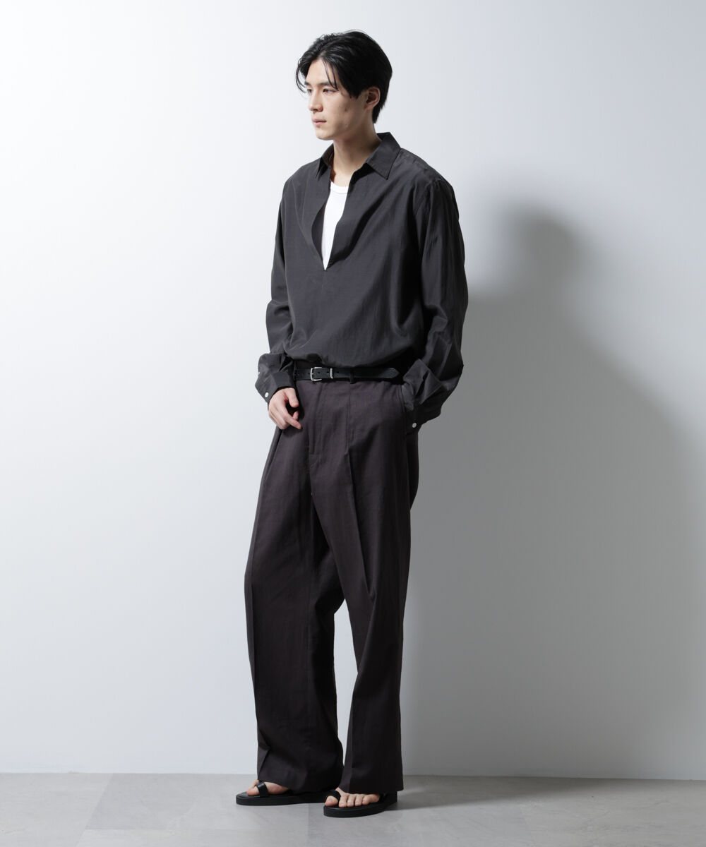 nano･universe「キュプラコットンバルーズシャツ 長袖」|シャツ・ブラウス|