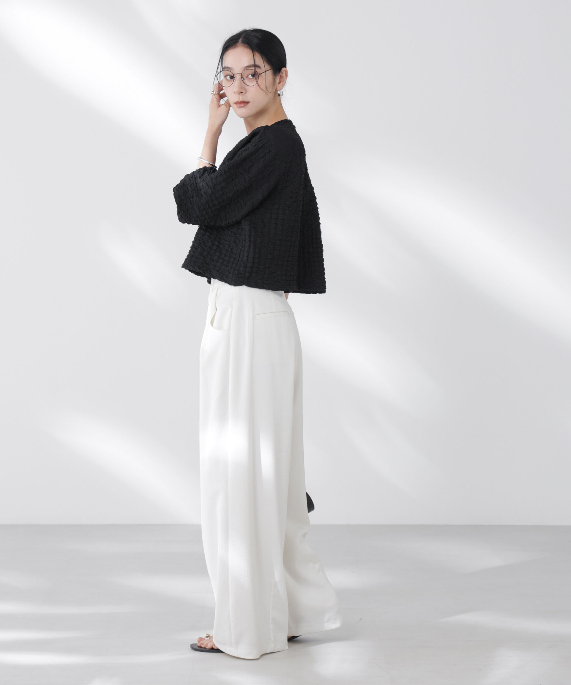 nano･universe「フクレシャーリングzipカーディガン」|Tシャツ・カットソー|