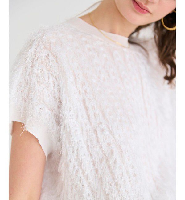 BEIGE,「【洗える】LYCORIS / カットジャカードプルオーバーニット」|ニット・セーター|