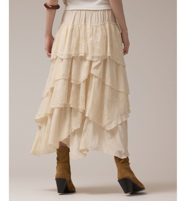 GRACE CONTINENTAL「レースコンビティアードスカート」|スカート|