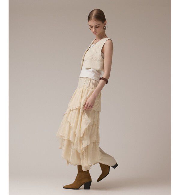 GRACE CONTINENTAL「レースコンビティアードスカート」|スカート|