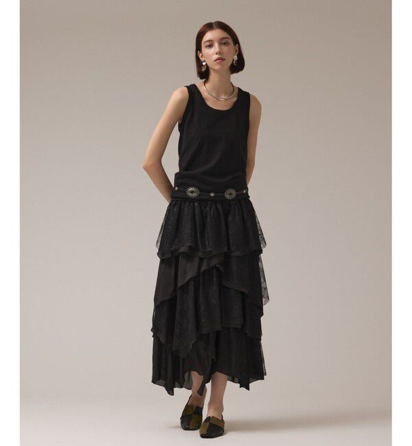 GRACE CONTINENTAL「レースコンビティアードスカート」|スカート|