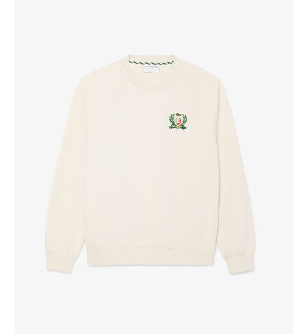 LACOSTE「エンブレムステッチフレンチメイドクルーネックスウェット」|スウェット・ジャージ|オフホワイト