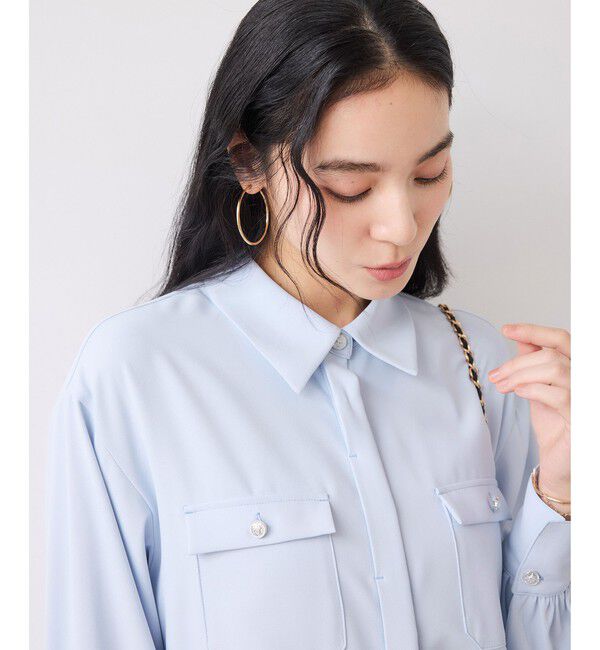 VIS「メタル釦シャツブラウス/イージーケア」|シャツ・ブラウス|