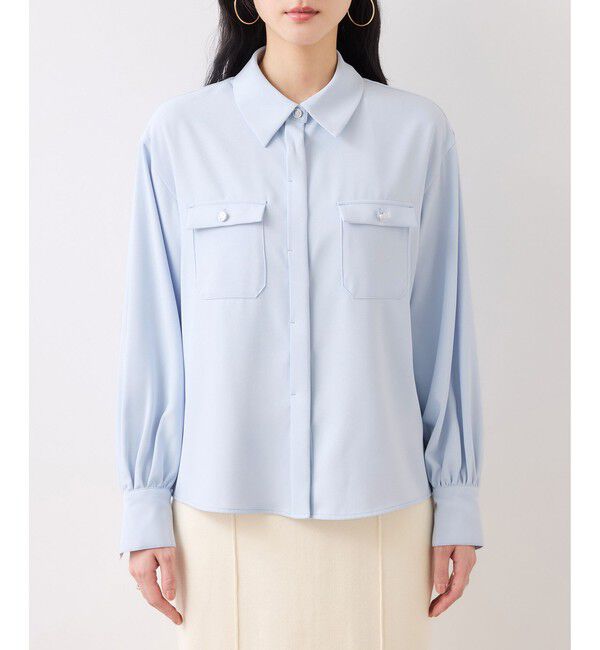 VIS「メタル釦シャツブラウス/イージーケア」|シャツ・ブラウス|