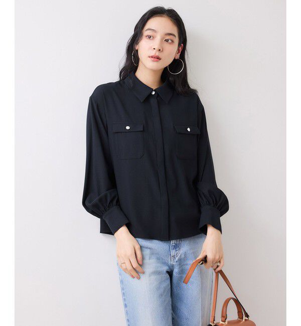 VIS「メタル釦シャツブラウス/イージーケア」|シャツ・ブラウス|