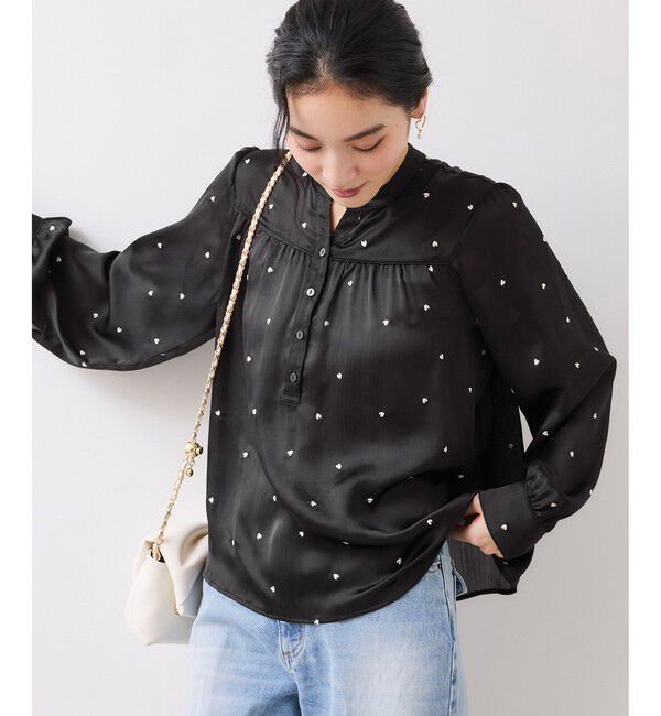 VIS「ハートモチーフ刺繍ブラウス/イージーケア」|シャツ・ブラウス|