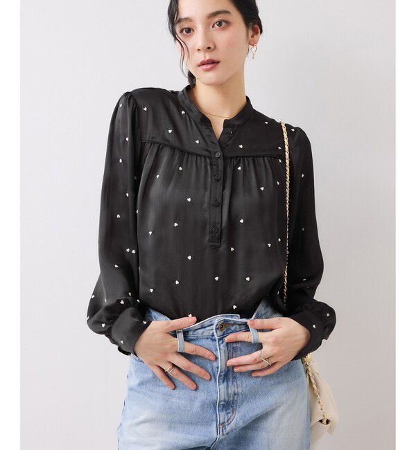 VIS「ハートモチーフ刺繍ブラウス/イージーケア」|シャツ・ブラウス|