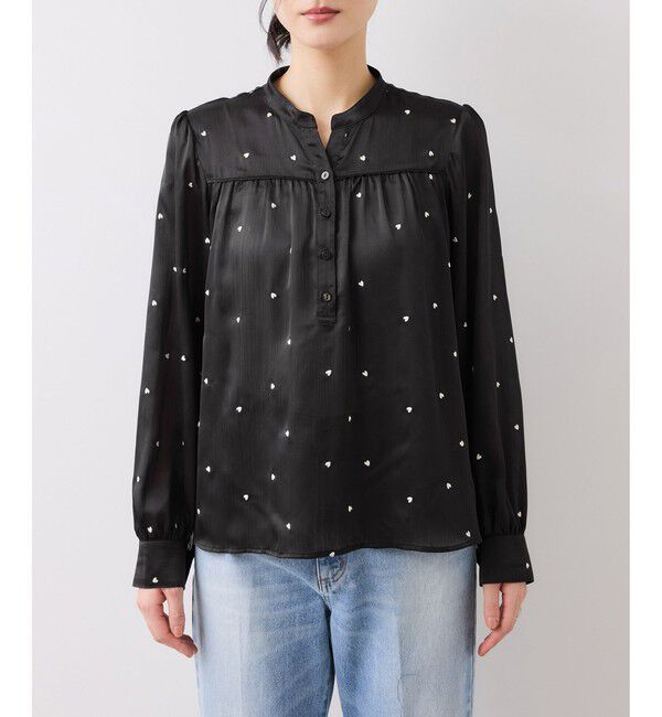 VIS「ハートモチーフ刺繍ブラウス/イージーケア」|シャツ・ブラウス|