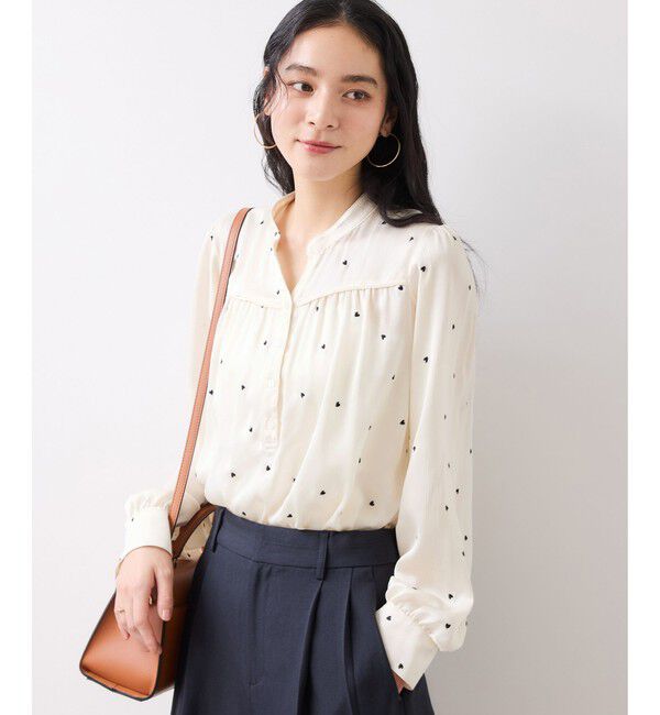 VIS「ハートモチーフ刺繍ブラウス/イージーケア」|シャツ・ブラウス|