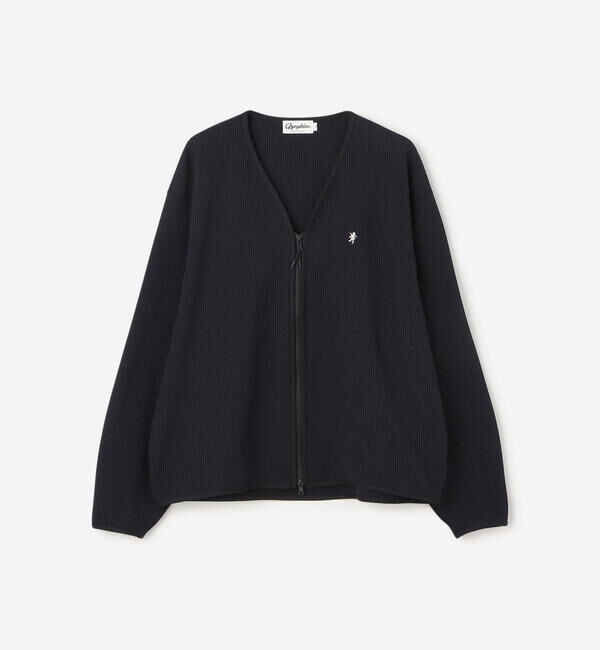  「Gymphlex | ワッフル Vネックジップカーディガン MEN」|カーディガン|