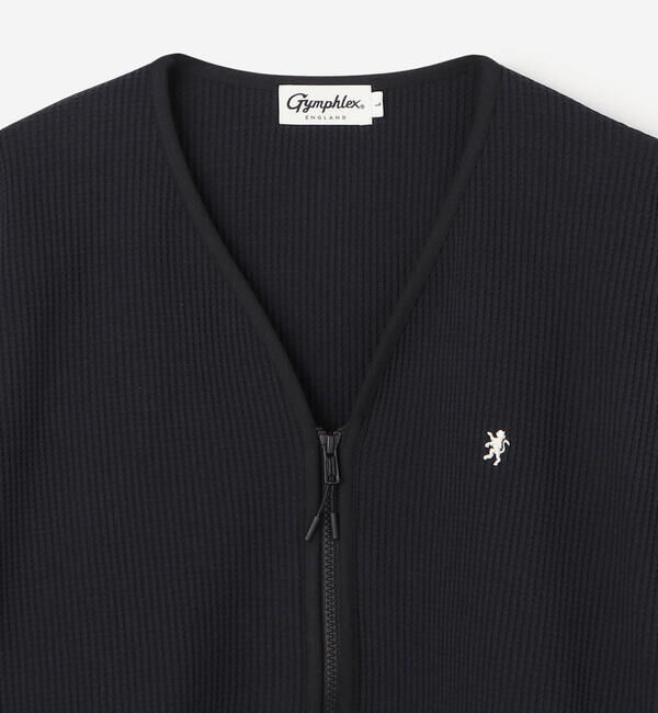  「Gymphlex | ワッフル Vネックジップカーディガン MEN」|カーディガン|