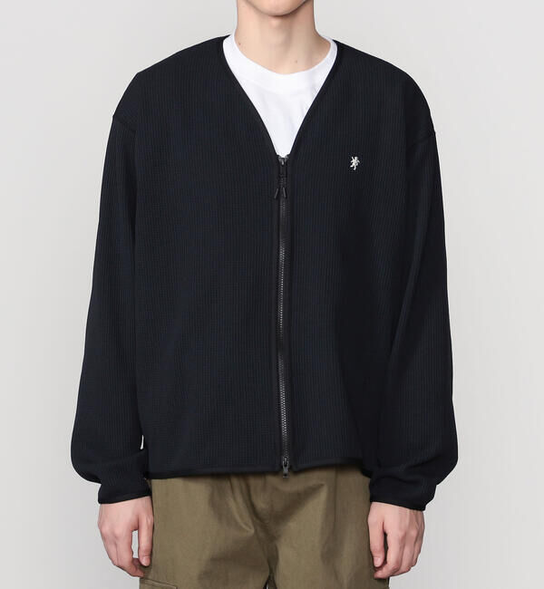  「Gymphlex | ワッフル Vネックジップカーディガン MEN」|カーディガン|