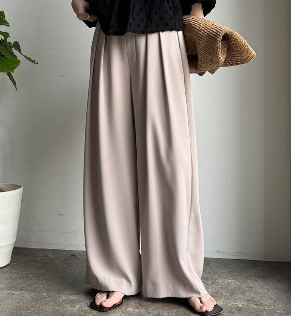  「【累計販売数3万枚突破/22色４サイズ展開！】タックワイドパンツ」|チノ|