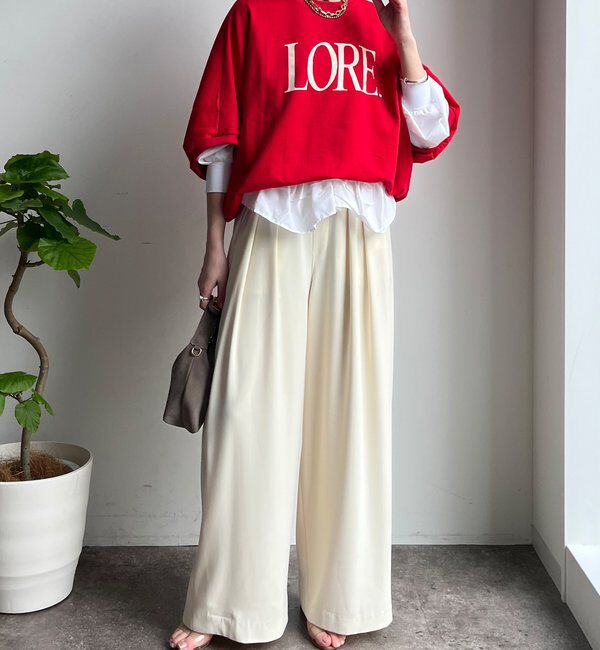  「【累計販売数3万枚突破/22色４サイズ展開！】タックワイドパンツ」|チノ|