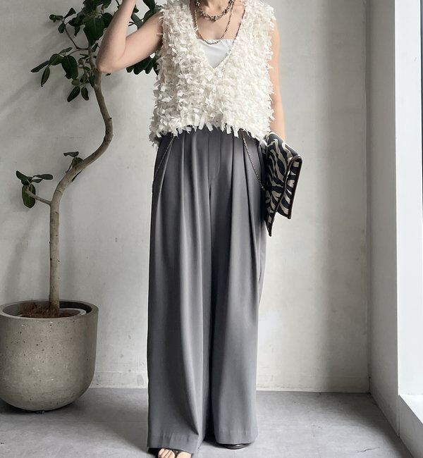  「【累計販売数3万枚突破/22色４サイズ展開！】タックワイドパンツ」|チノ|