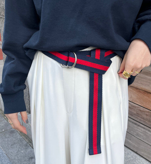  「【新色追加】ラインダブルリングベルト」|ベルト|