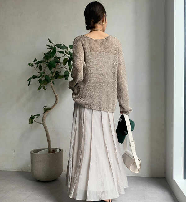  「シアーパネルプリーツスカート」|スカート|