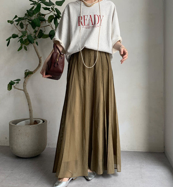  「シアーパネルプリーツスカート」|スカート|