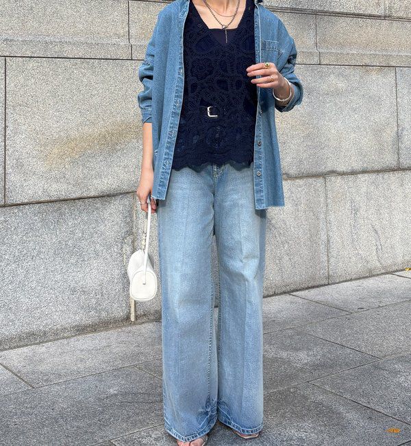  「刺繍前後2WAYレースタンク」|シャツ・ブラウス|