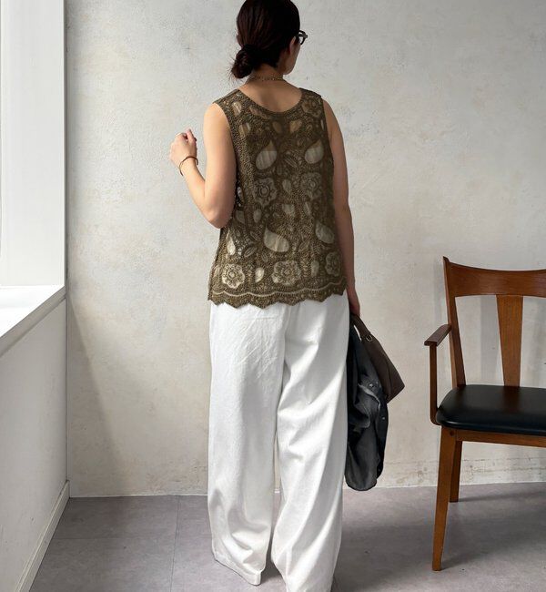  「刺繍前後2WAYレースタンク」|シャツ・ブラウス|