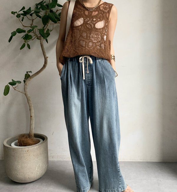  「刺繍前後2WAYレースタンク」|シャツ・ブラウス|