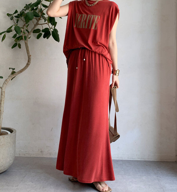  「【セットアップ可】ソフトロングスカート」|スカート|