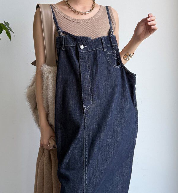  「【WEB限定】デニムジャンスカ」|ワンピース|