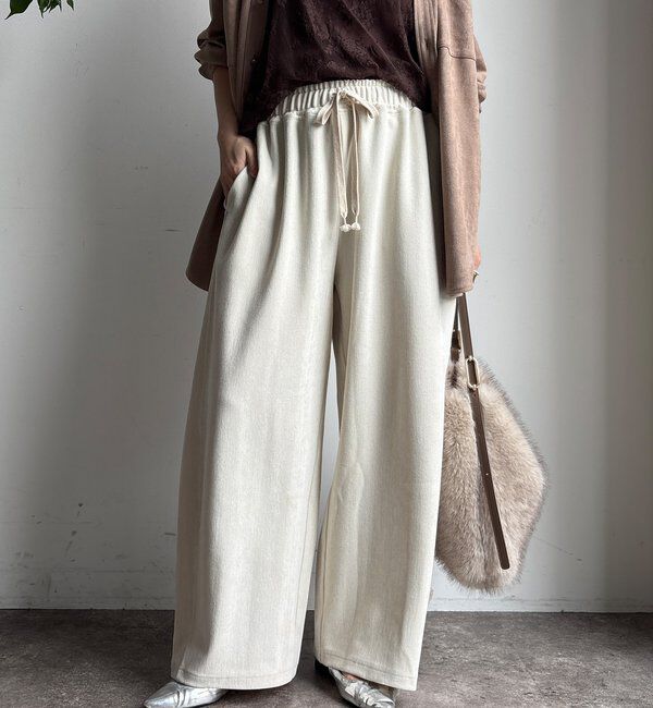  「ヘリンボーンコーデュロイイージーパンツ」|チノ|