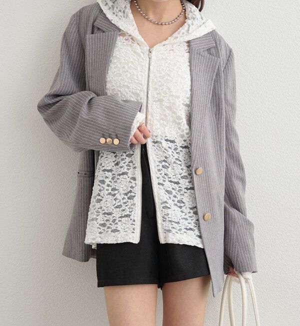  「レースフーディーパーカー」|パーカー|