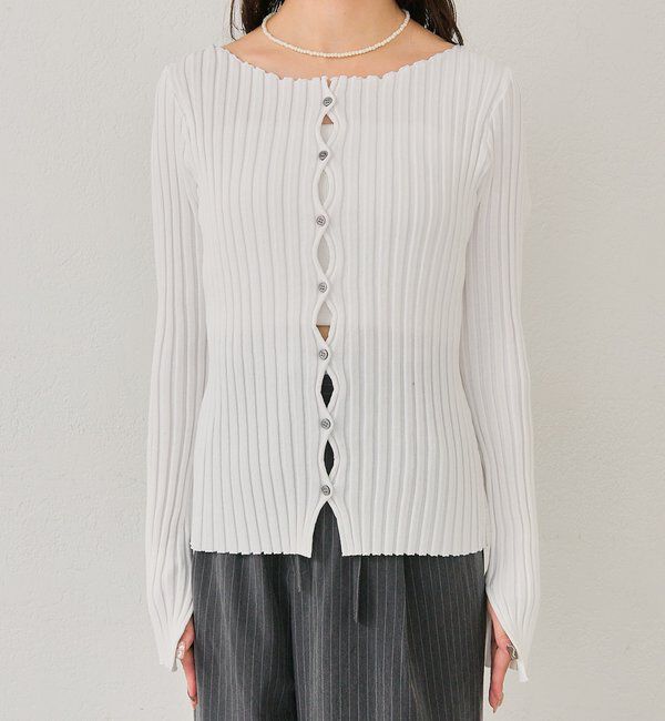  「ラウンドスリットリブカーディガン」|カーディガン|