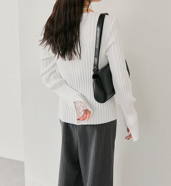  「ラウンドスリットリブカーディガン」|カーディガン|