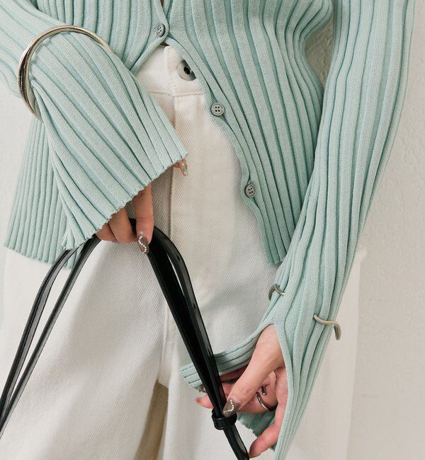  「ラウンドスリットリブカーディガン」|カーディガン|