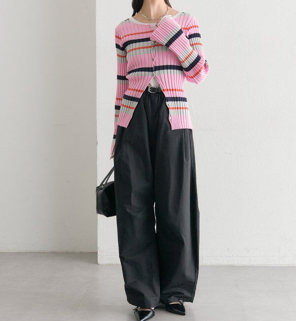  「ラウンドスリットリブカーディガン」|カーディガン|