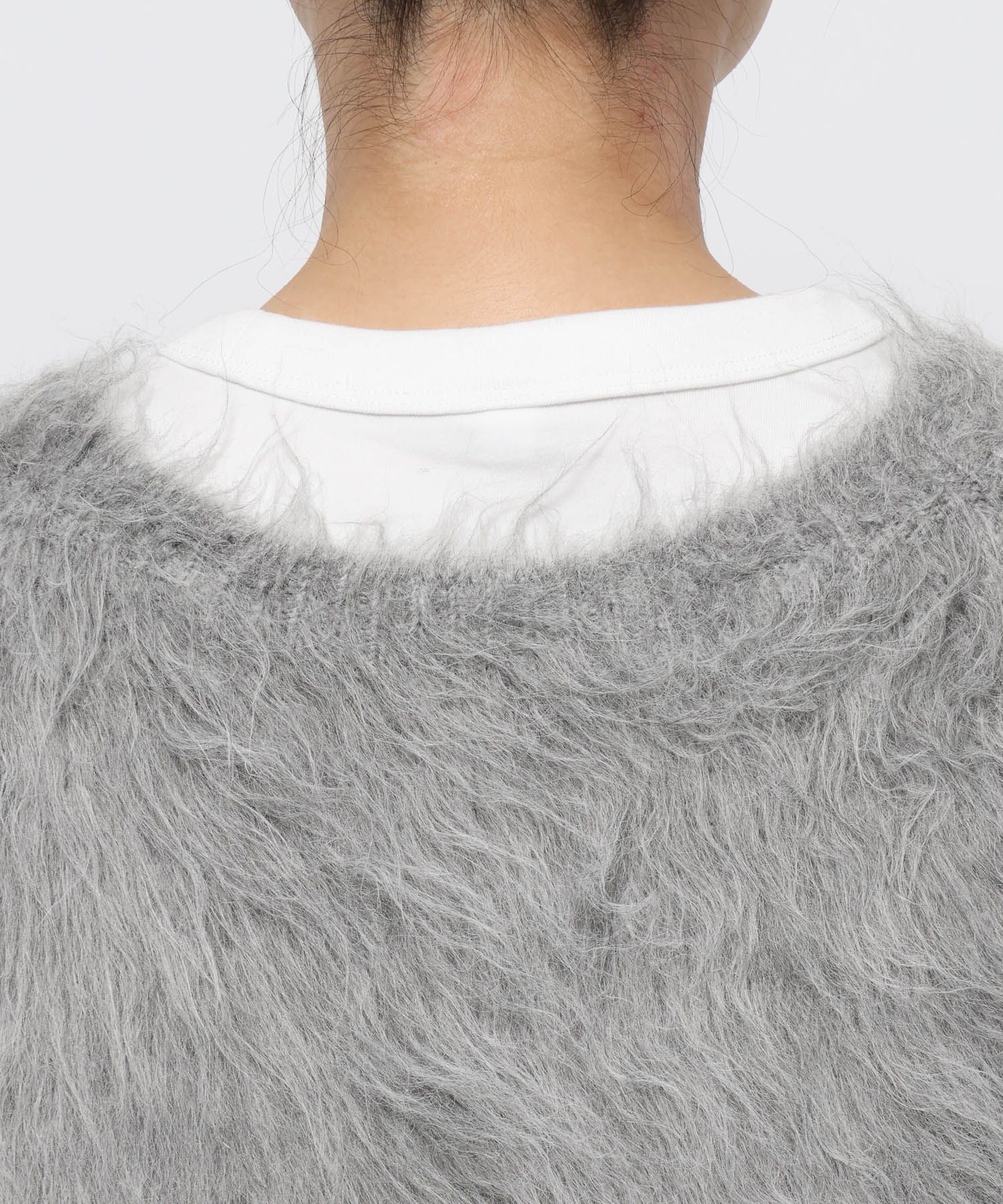 LOWRYS FARM「シャギーショートＶカーディガン」|ニット・セーター|