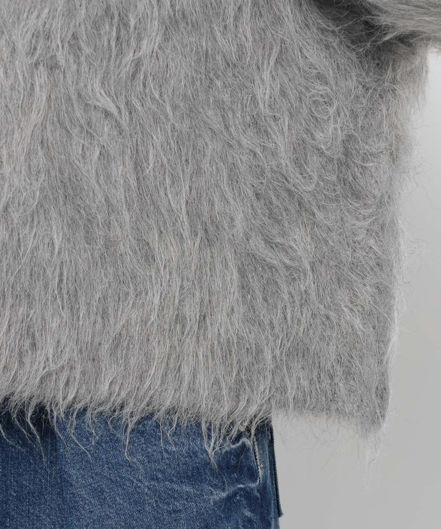 LOWRYS FARM「シャギーショートＶカーディガン」|ニット・セーター|