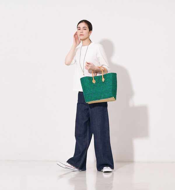 collex「【別注】クロス柄サイザルバスケット」|かごバッグ|