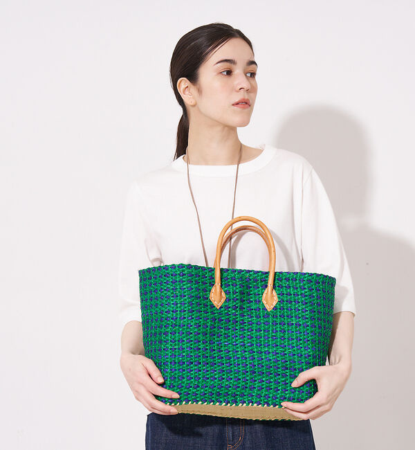 collex「【別注】クロス柄サイザルバスケット」|かごバッグ|