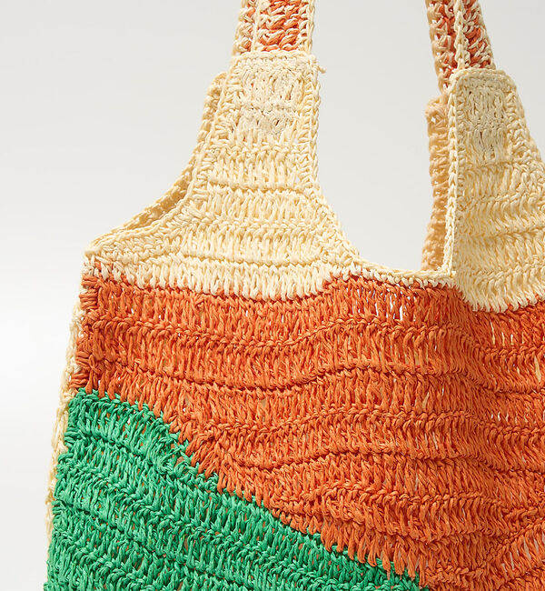 collex「【Swaraj /スワラージ】手編み ゼブラ ラフィアトートバッグ」|トートバッグ|