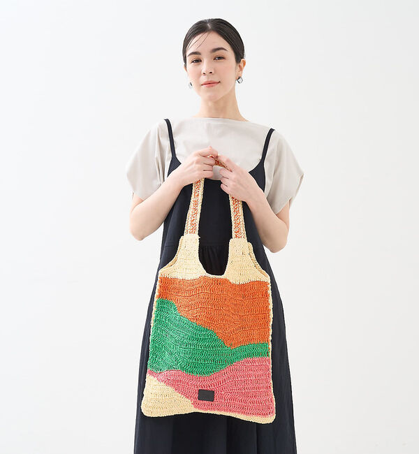 collex「【Swaraj /スワラージ】手編み ゼブラ ラフィアトートバッグ」|トートバッグ|