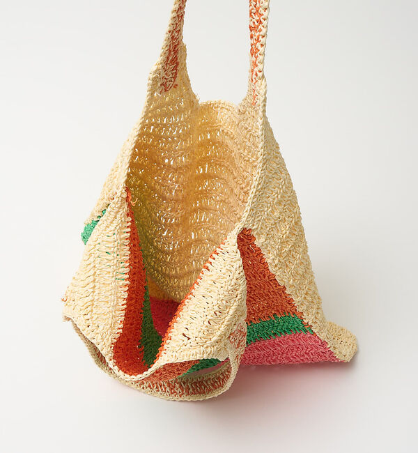 collex「【Swaraj /スワラージ】手編み ゼブラ ラフィアトートバッグ」|トートバッグ|