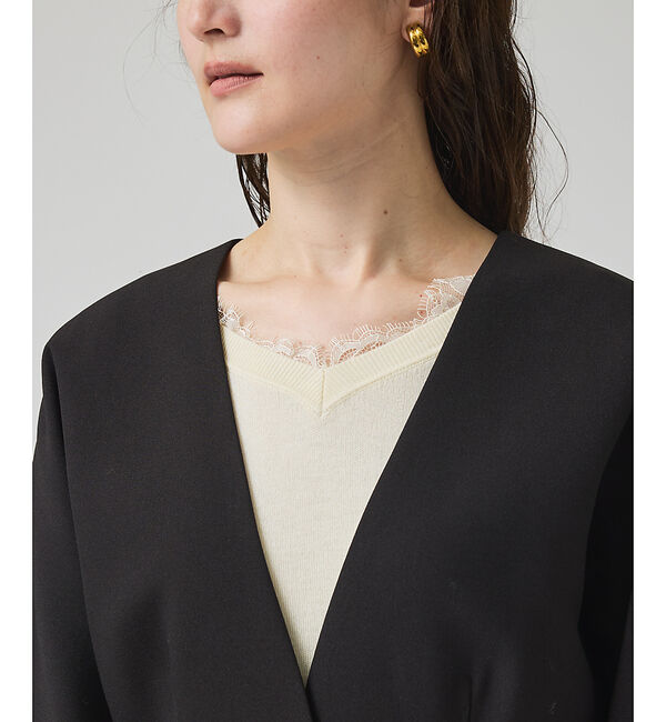 qualite「スポンディッシュドルマンジャケット」|ノーカラージャケット|