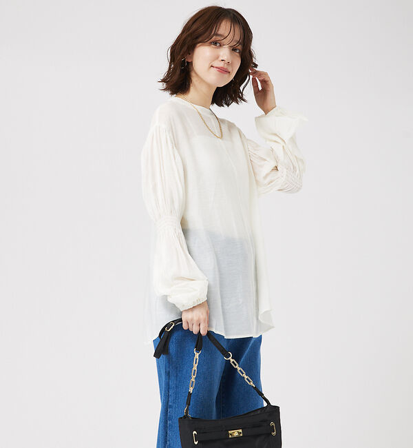 abahouse mavie「キャンディスリーブ2WAYシアーブラウス」|シャツ・ブラウス|