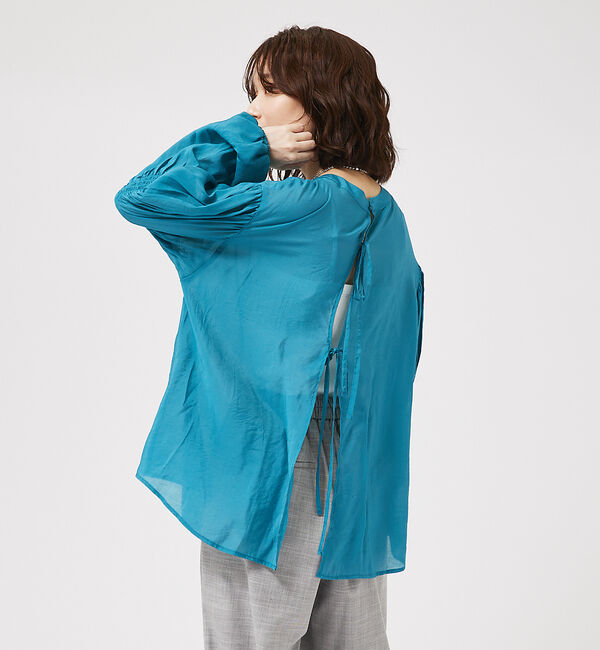 abahouse mavie「キャンディスリーブ2WAYシアーブラウス」|シャツ・ブラウス|グリーン