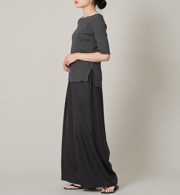 Liesse「ボートネック＆分袖ボーダープルオーバー」|Tシャツ・カットソー|