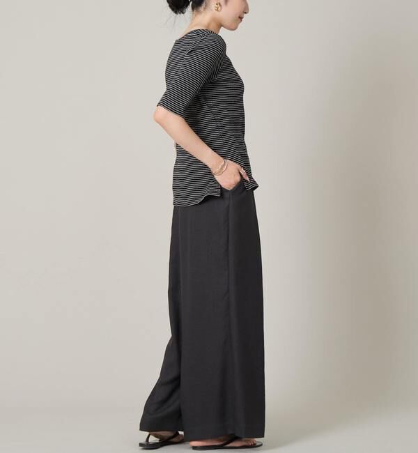 Liesse「ボートネック＆分袖ボーダープルオーバー」|Tシャツ・カットソー|